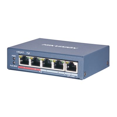 DS-3E0105P-E(B), PoE Коммутатор, Hikvision