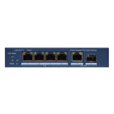 DS-3E1506P-EI/M-4P1T1F, PoE Коммутатор, управляемый, Hikvision
