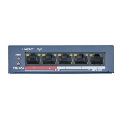 DS-S504P(B), PoE Коммутатор, HiWatch