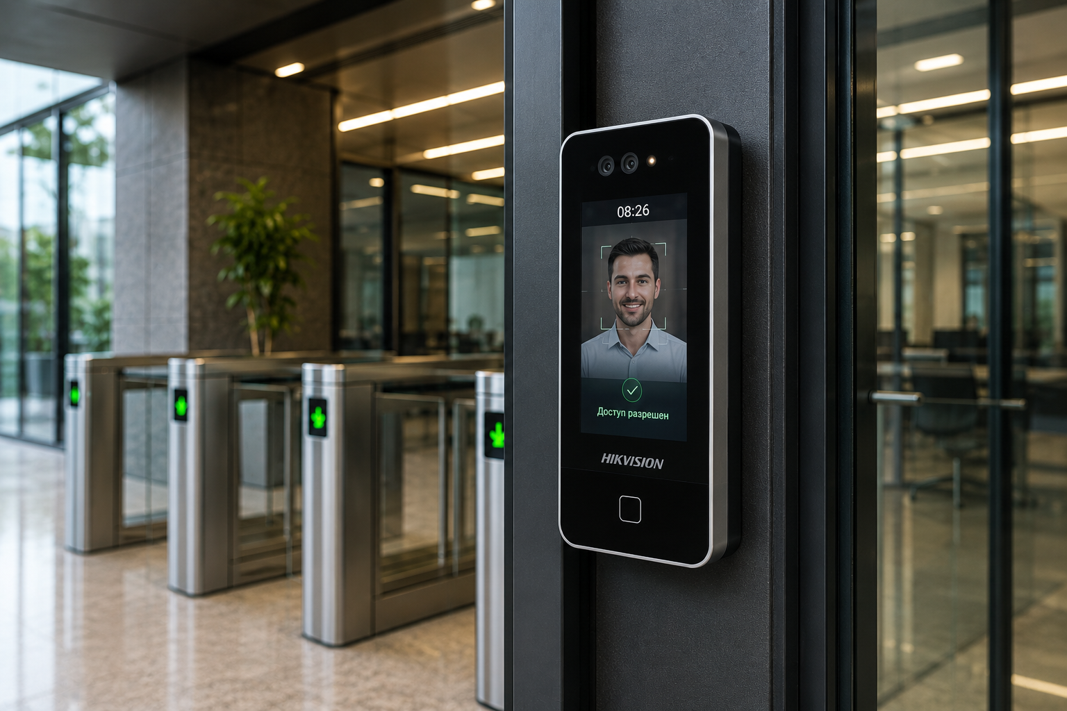 СКУД с Face ID и турникетами для предприятия в Таразе